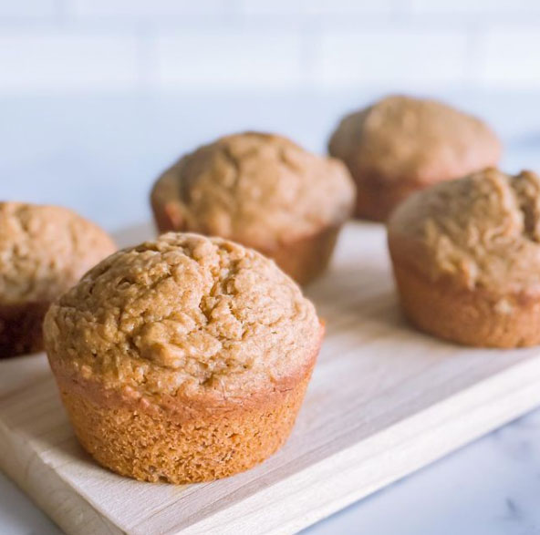 Freshly baked banana muffins.